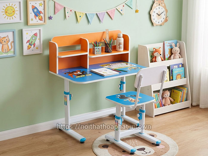 bàn học sinh cấp 1 tại nhà Hòa Phát